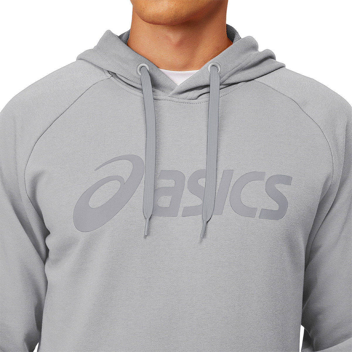 Felpa asics grigia e bianca store
