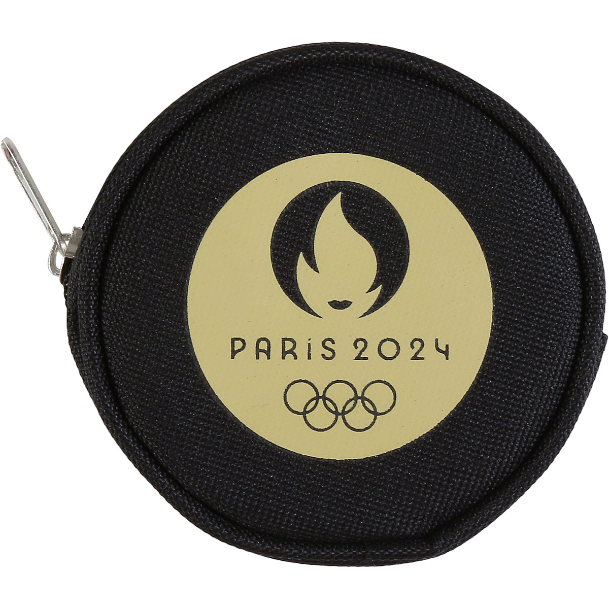 PORTAFOGLIO TONDO NERO E ORO PARIGI 2024 (9x9x2cm)