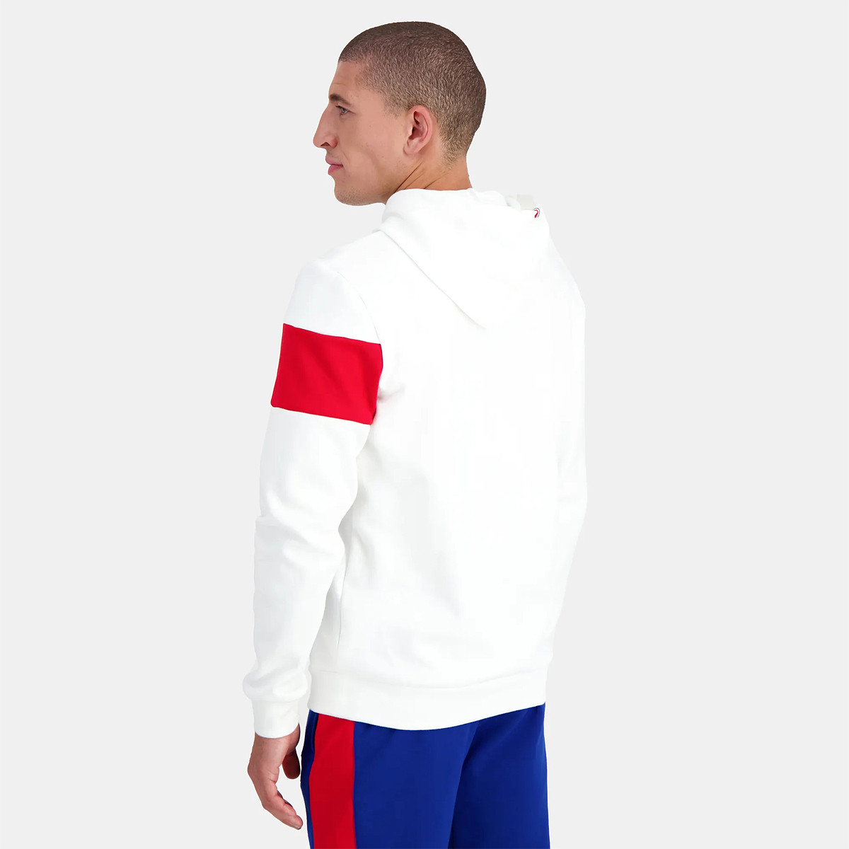 FELPA LE COQ SPORTIF UNISEXE CON CAPPUCCIO TRICOLORE LE COQ