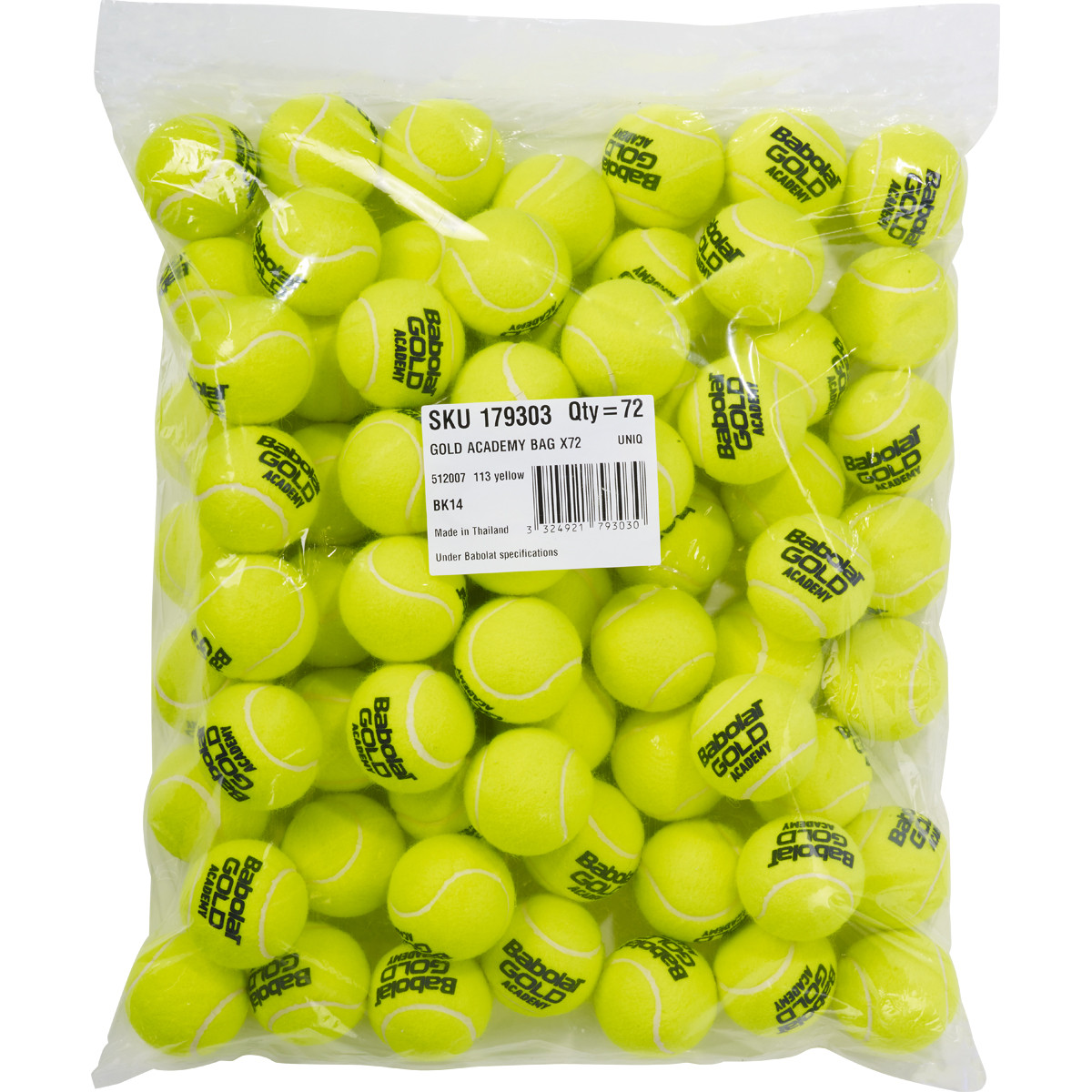 RICARICA 72 PALLINE BABOLAT GOLD ACADEMY