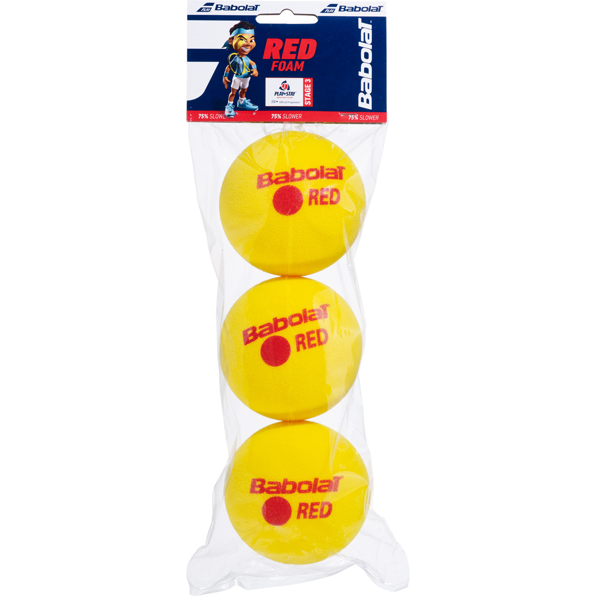 SACCHETTO DI 3 PALLINE DI SCHIUMA ROSSA BABOLAT
