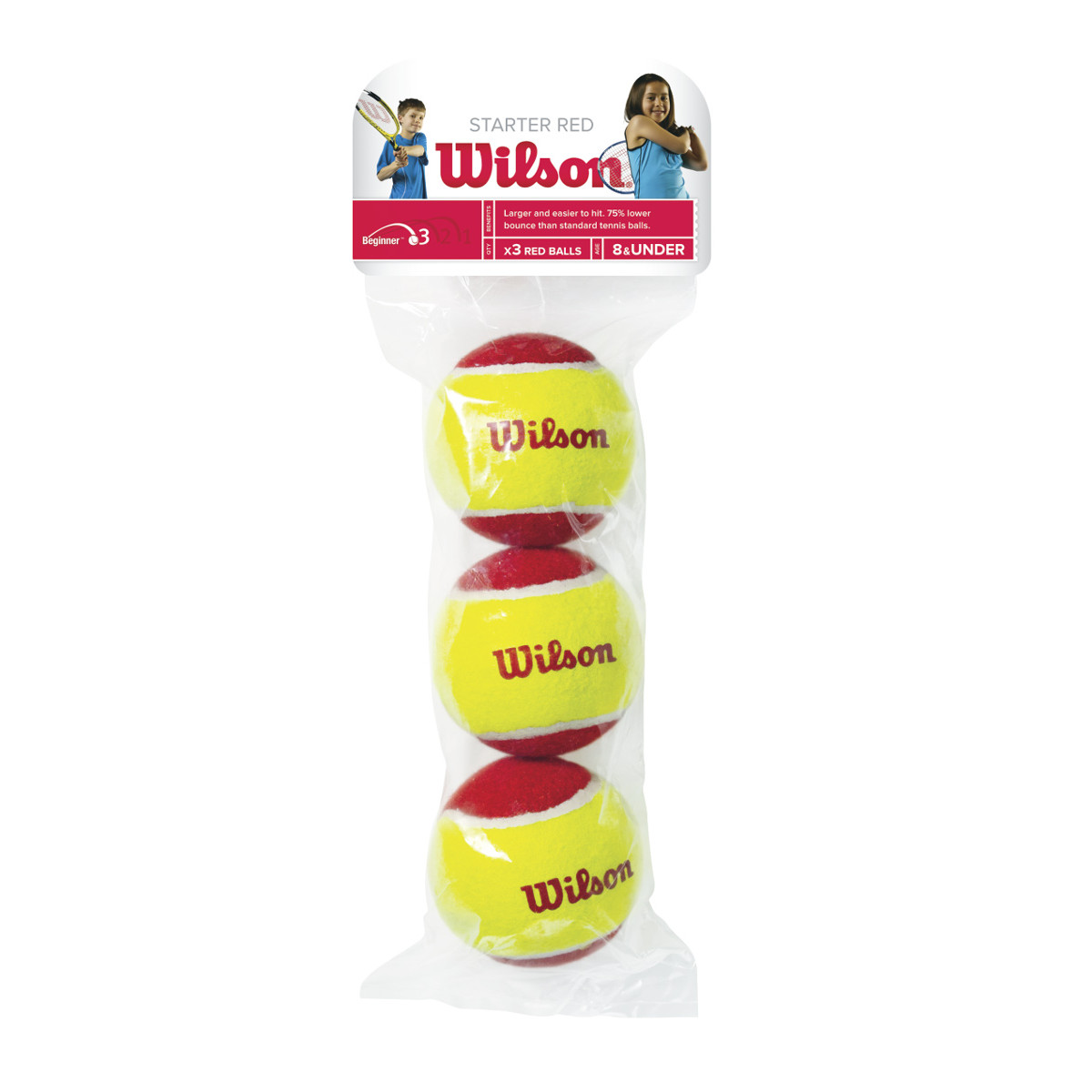 SACCHETTO DI 3 PALLINE WILSON STARTER RED