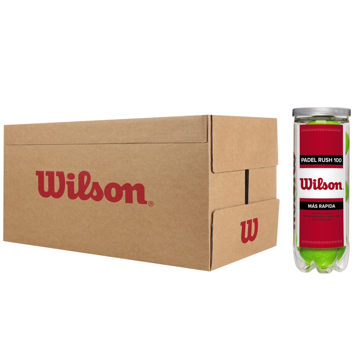 SCATOLA DI 24 TUBI DA 3 PALLINE DA PADEL WILSON RUSH 100