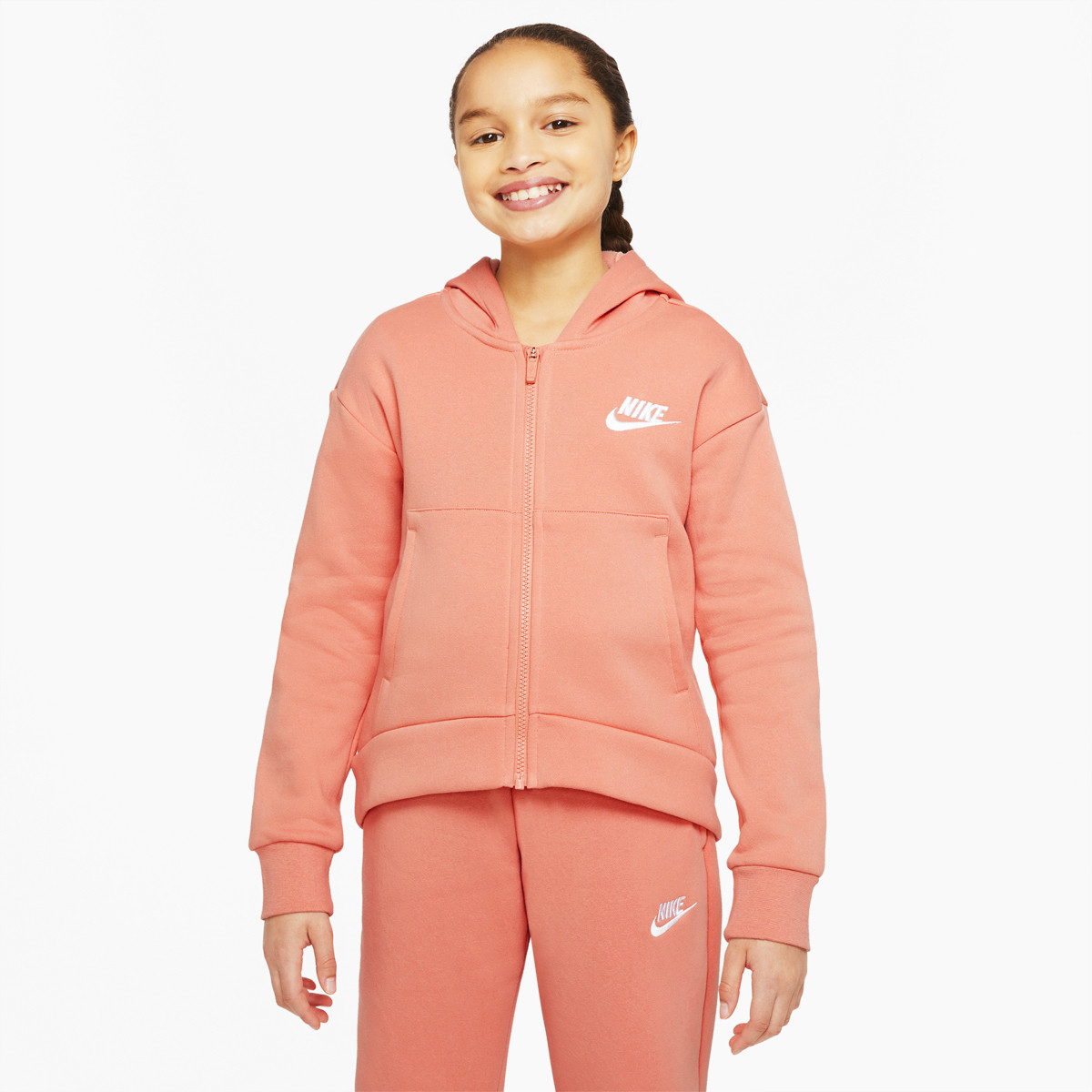 FELPA NIKE JUNIOR BAMBINA SPORTSWEAR CLUB FLEECE CON CAPPUCCIO