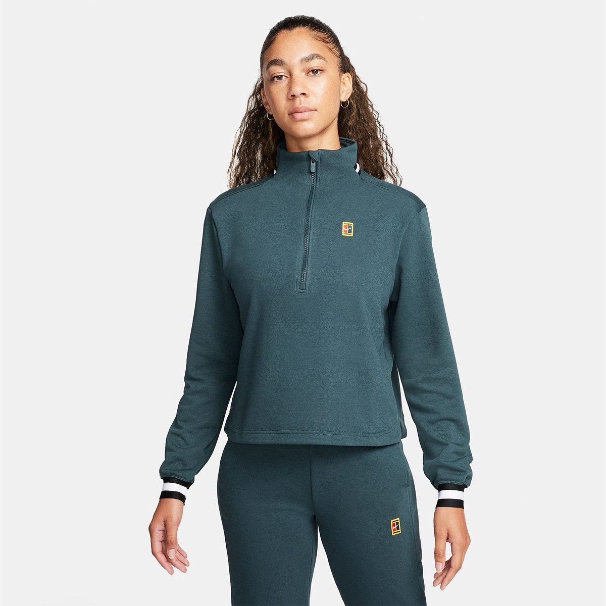 FELPA NIKE DONNA HERITAGE CROPPED 1 4 ZIP NIKE Donna Abbigliamento Tennispro