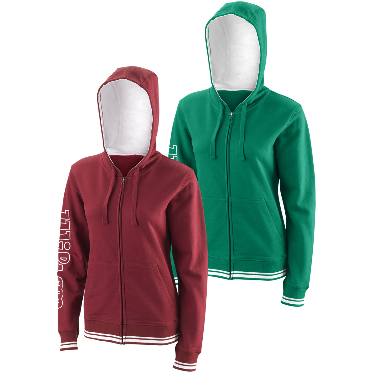FELPA WILSON DONNA TEAM 2 CON CAPPUCCIO E ZIP